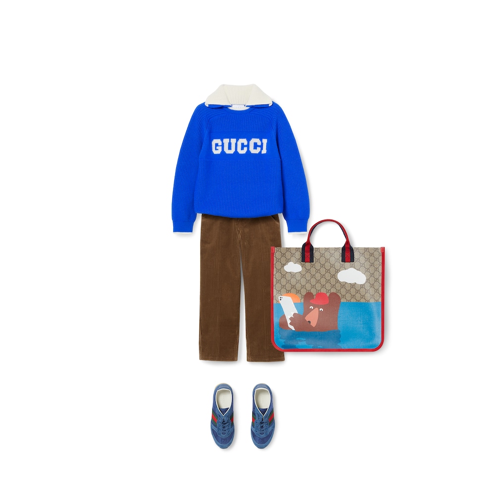 Children's wool polo sweater