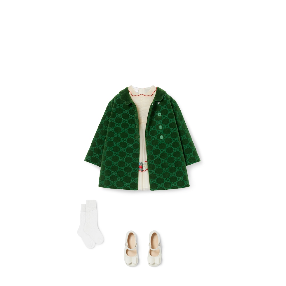 Cappotto neonato in velluto di cotone GG