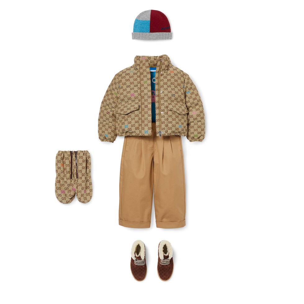 Kinderjacke aus wattiertem GG Canvas