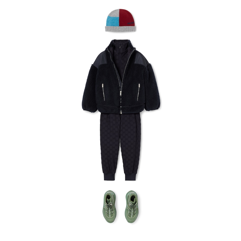 Children's GG fuzzy fabric jacket