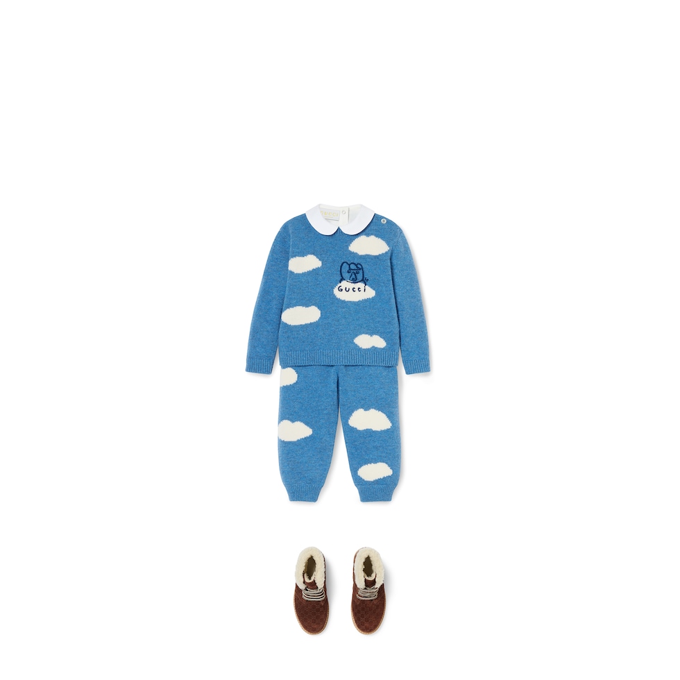 Baby wool sweater with embroidery