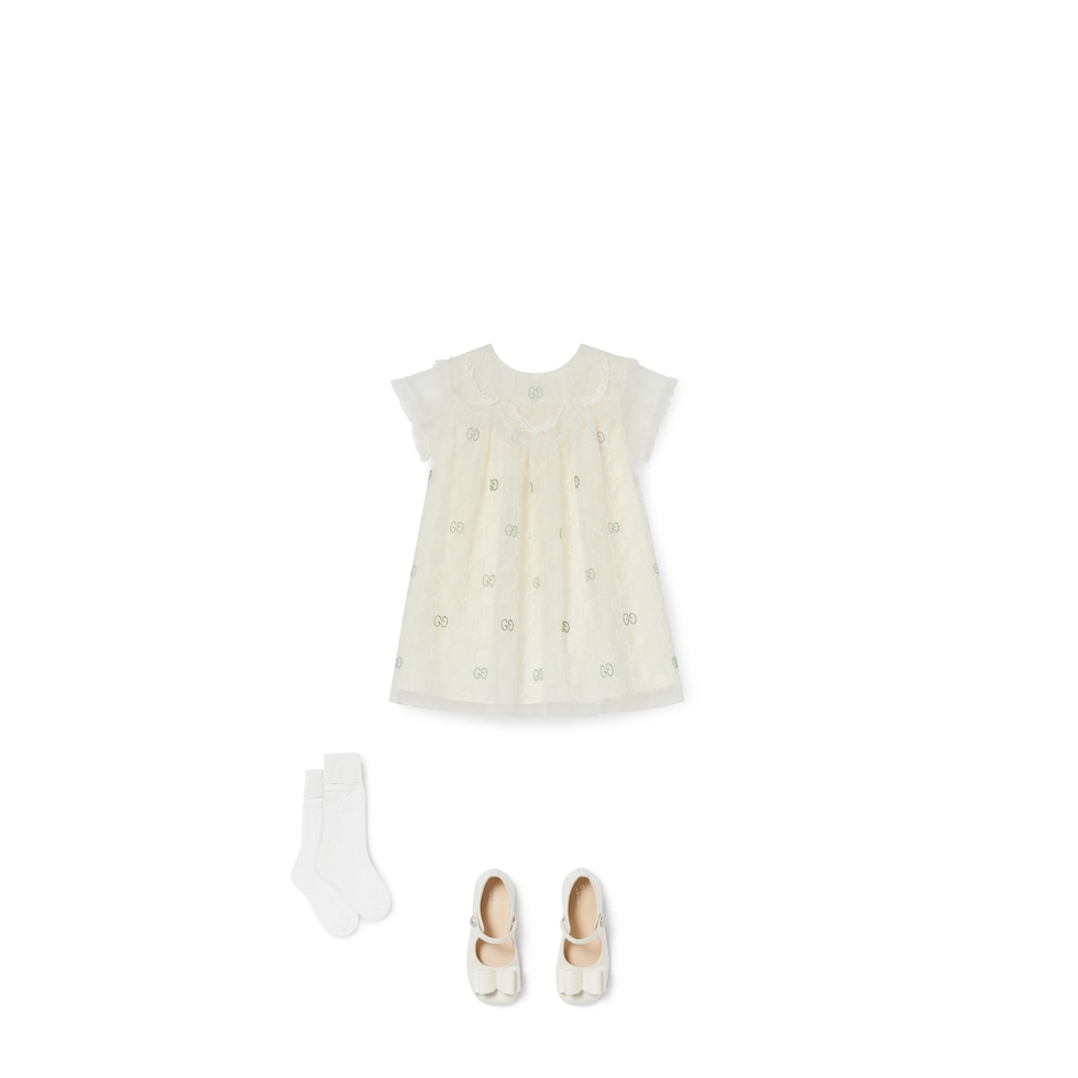 Abito neonato in tulle GG ricamato