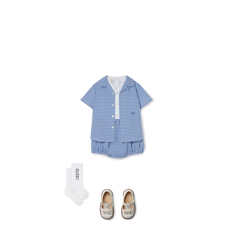 Camisa de algodón gingham para bebé