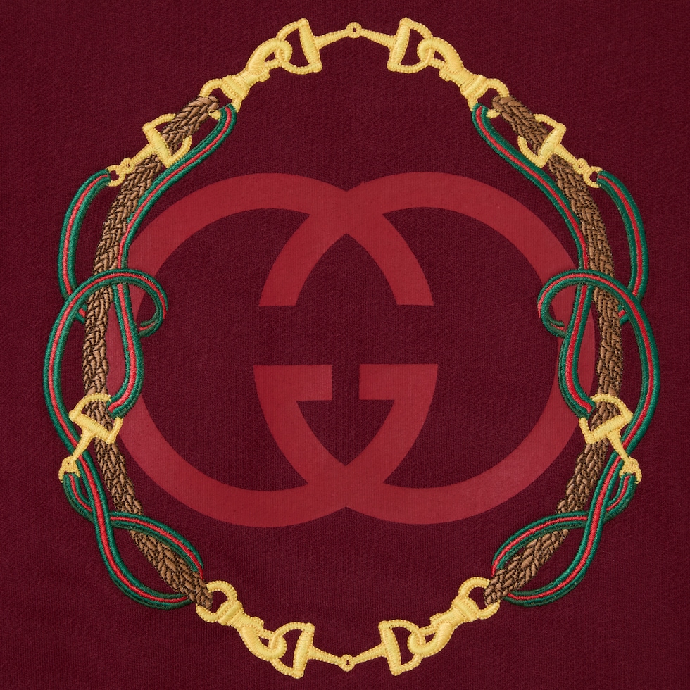 饰印花针织棉卫衣