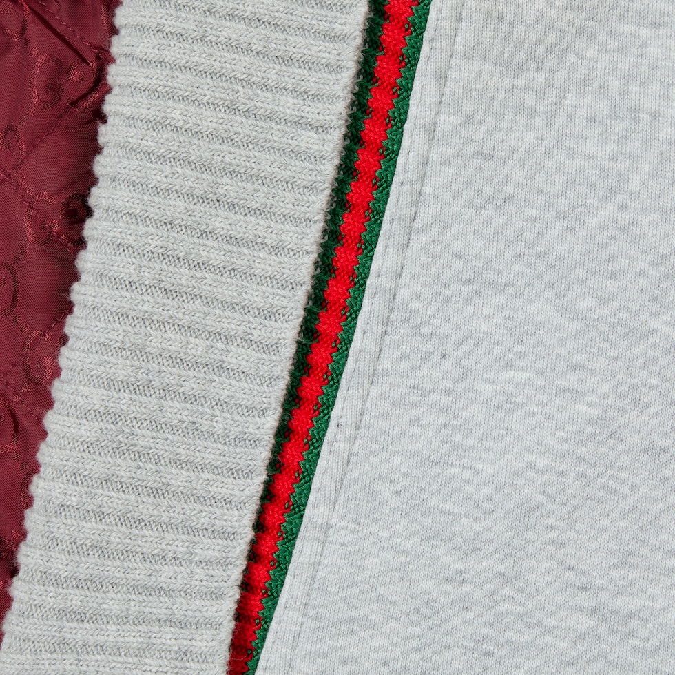 Jacke aus Baumwolljersey mit Reißverschluss und Web 