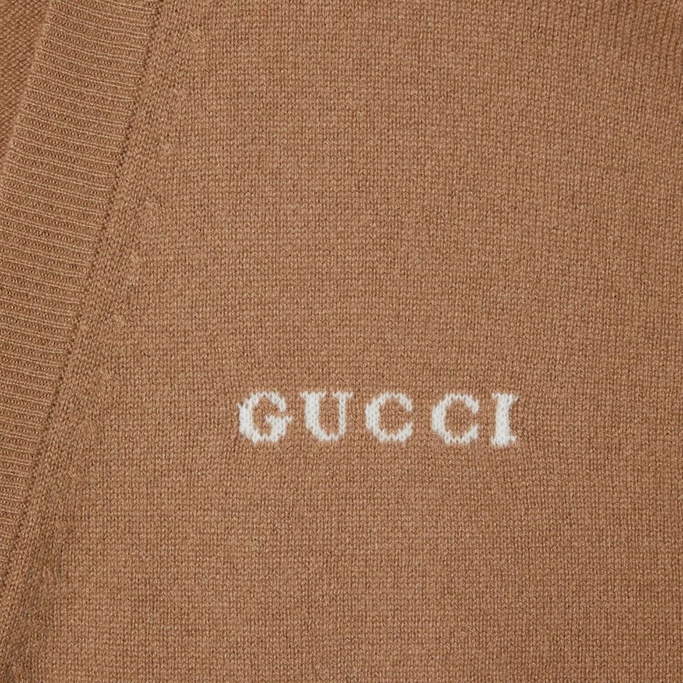 Cashmere cardigan with intarsia