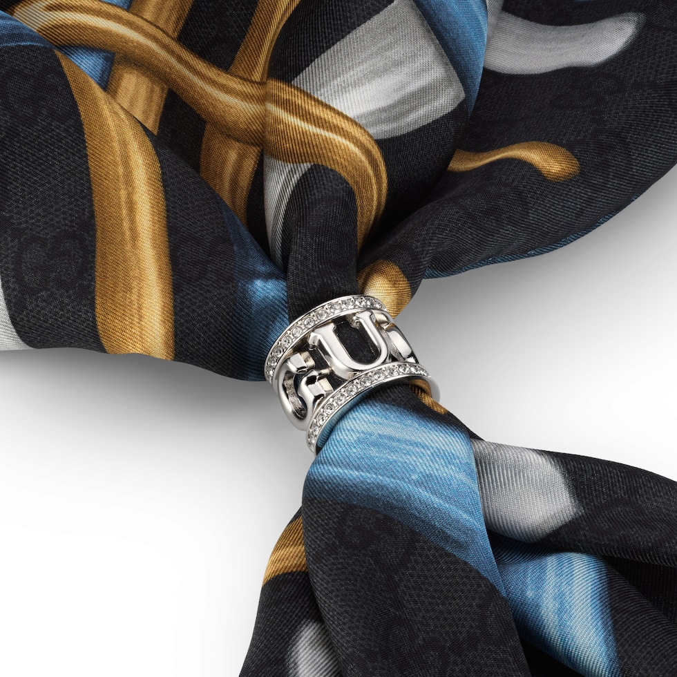 クリスタル付き GUCCI ロゴ スカーフリング