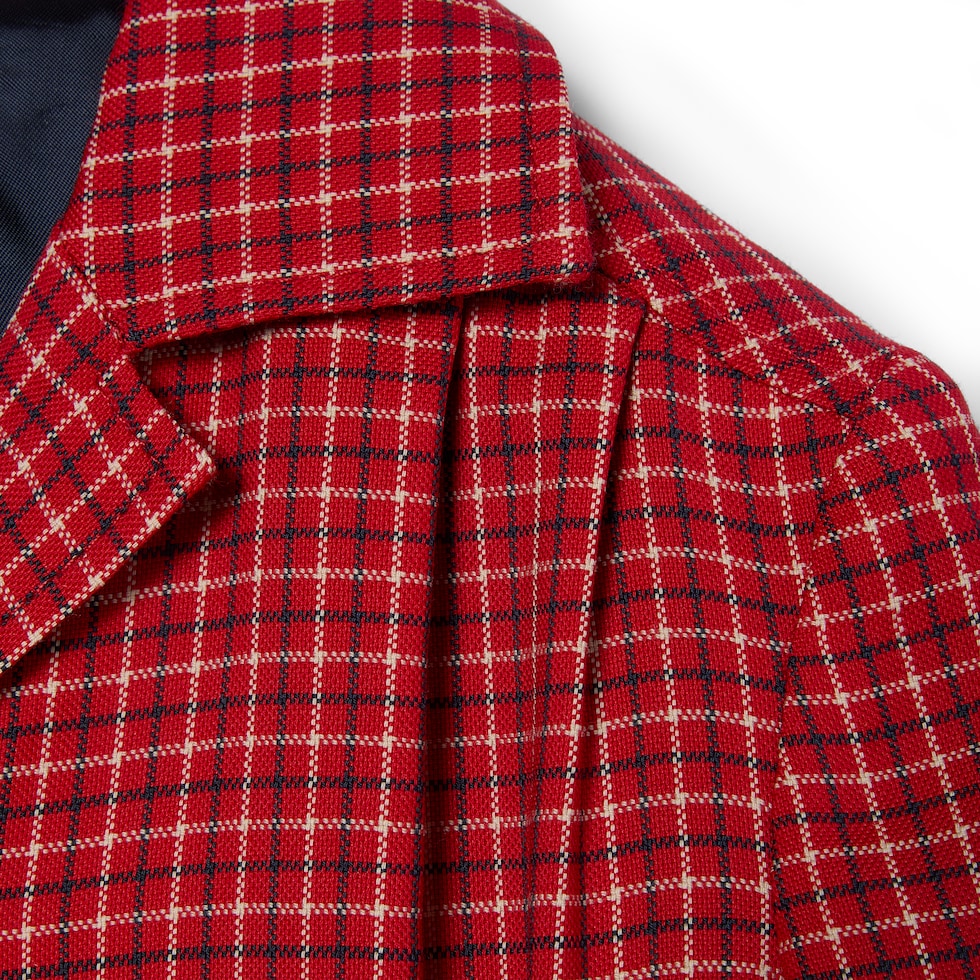 Children's check wool jacket