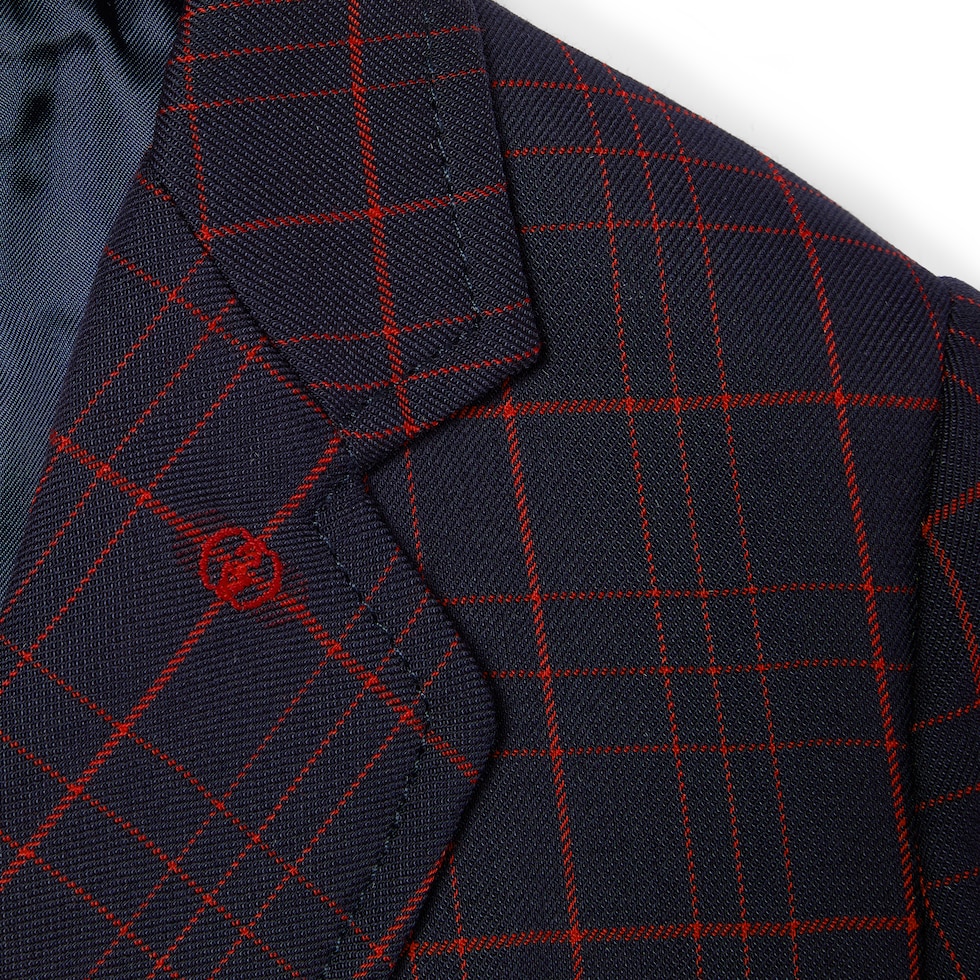 Children's Double G check wool jacket