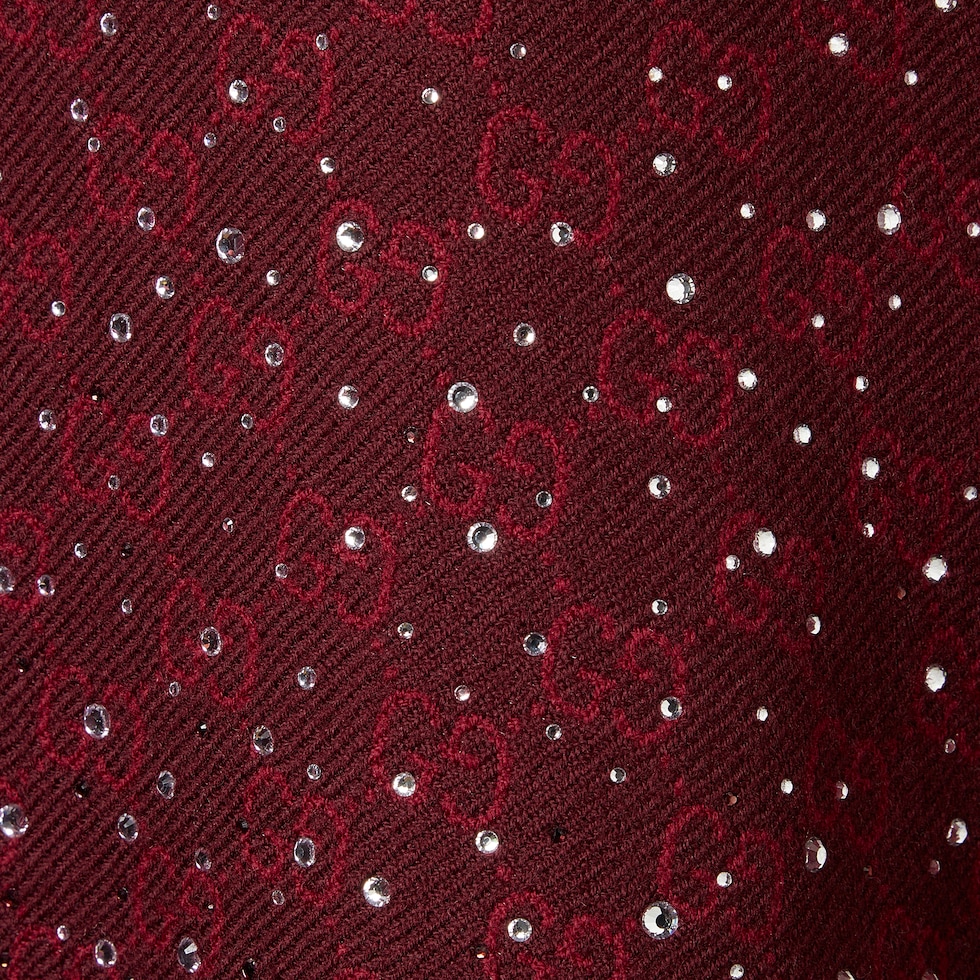 GG wool cape with crystals