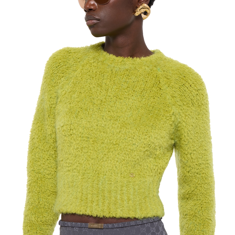 Maglione in misto lana e mohair spazzolato