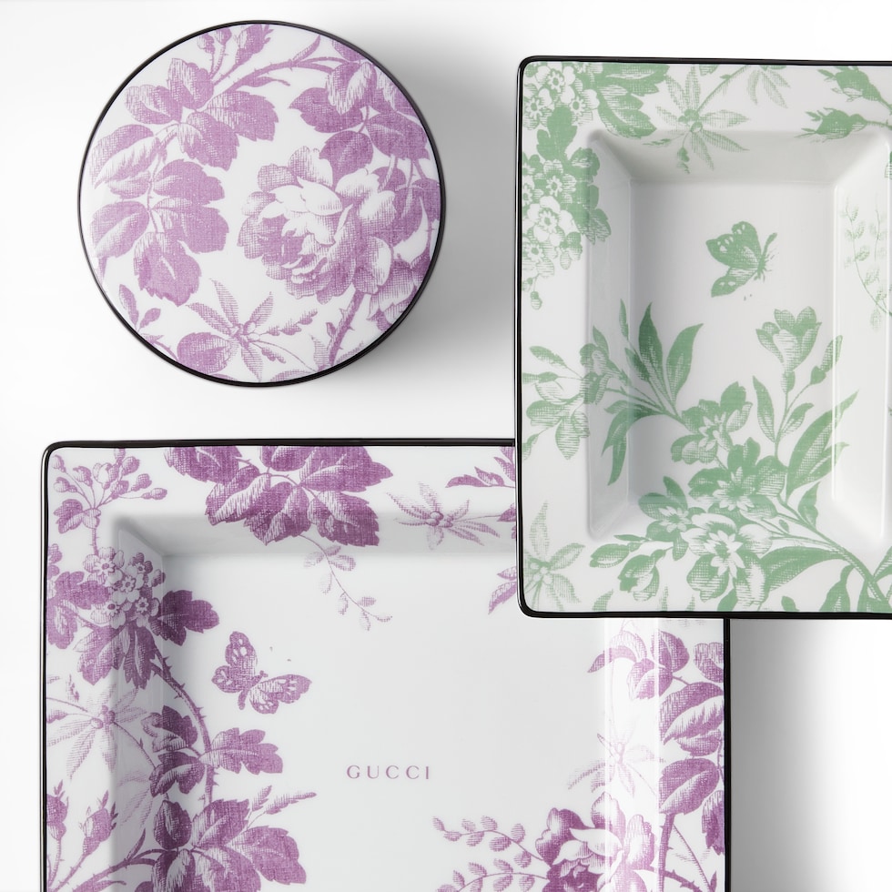 Portaoggetti con stampa Herbarium misura grande