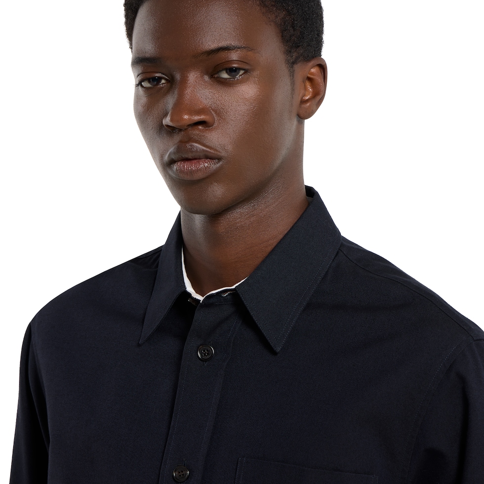 饰Gucci细节锁边棉布衬衫 