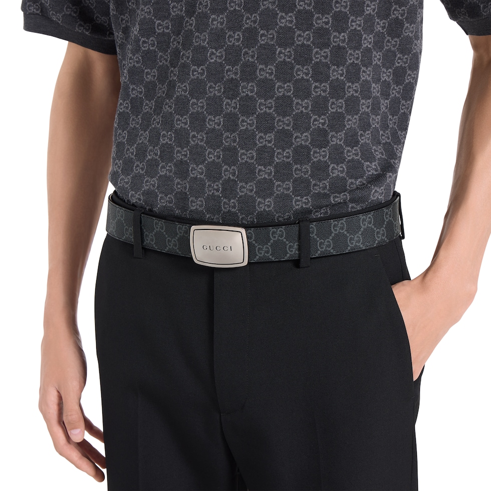 Belt with plaque buckle