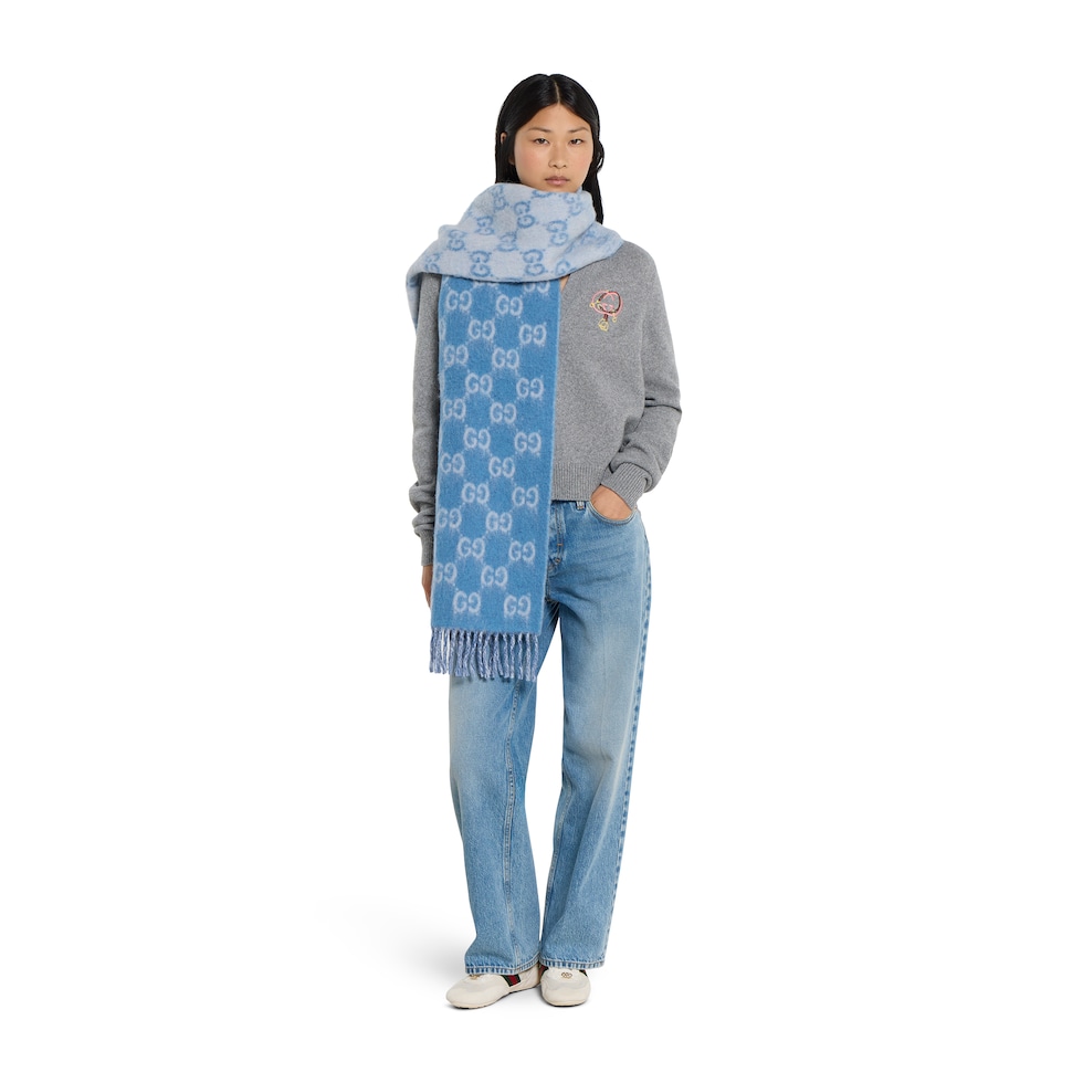 Bufanda de mezcla de lana y alpaca con GG