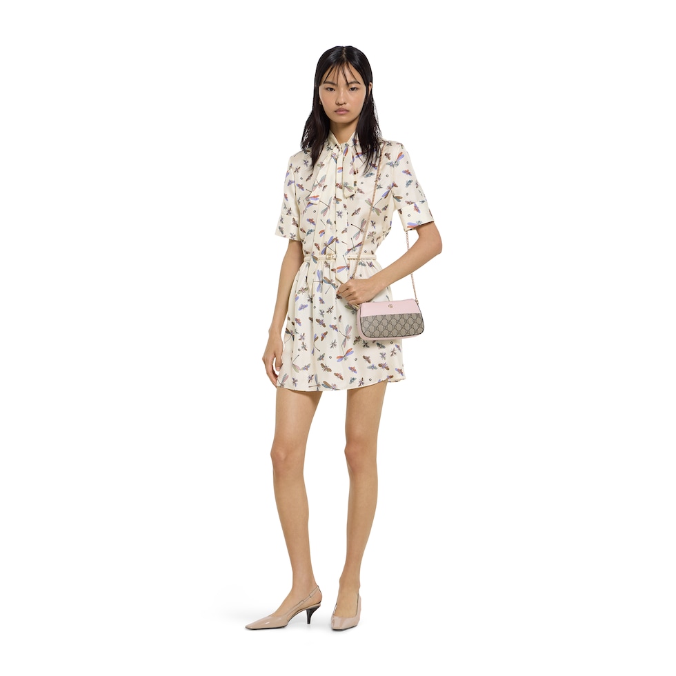 Portefeuille bicolore GG Marmont mini format