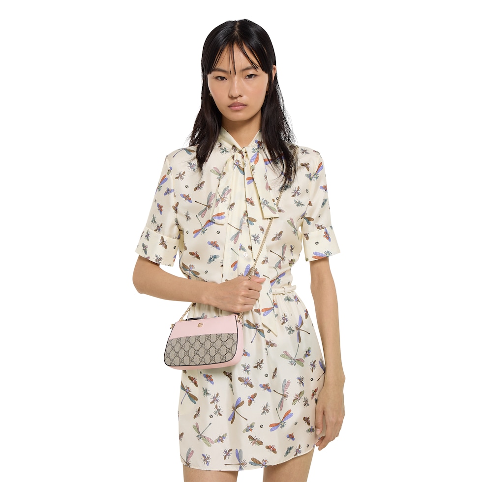 Portefeuille bicolore GG Marmont mini format