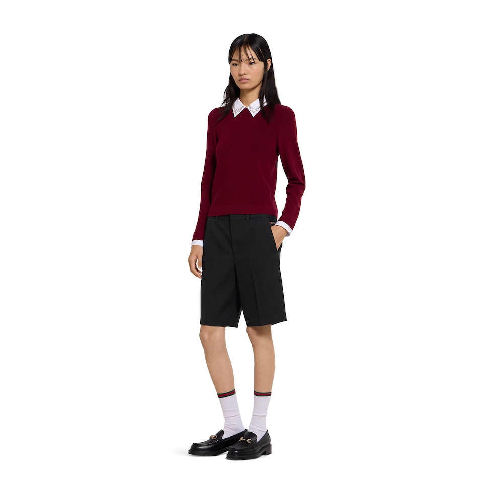 Wool jumper with crystal Horsebit