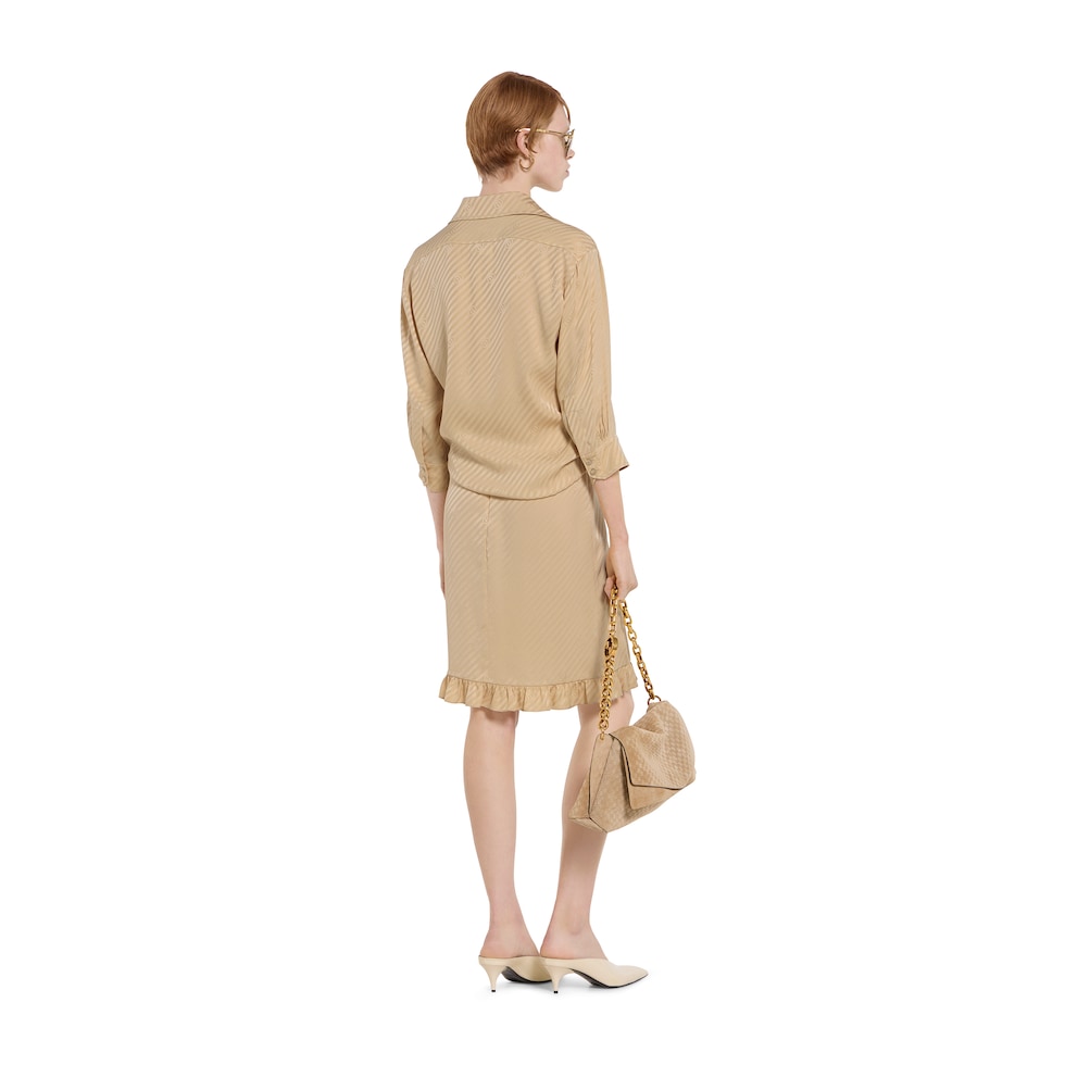 กระโปรง Diagonal GG silk jacquard skirt