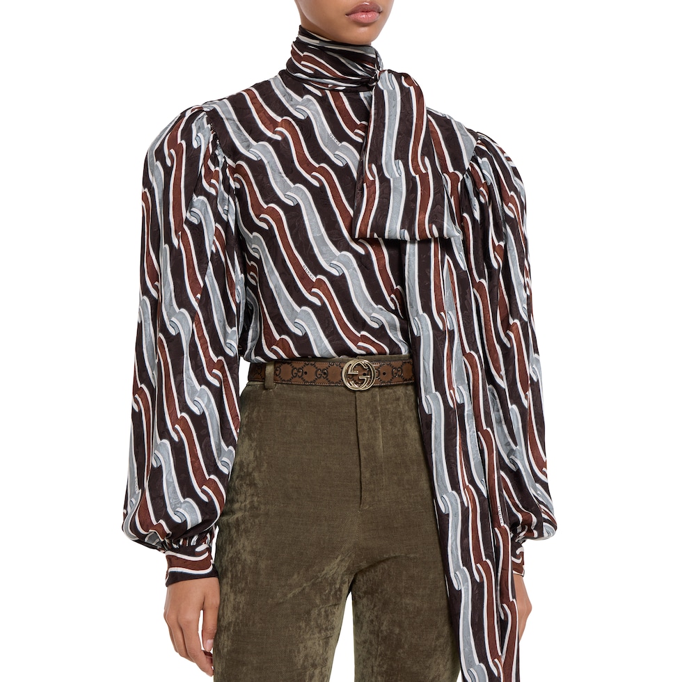 Belt with Interlocking G buckle