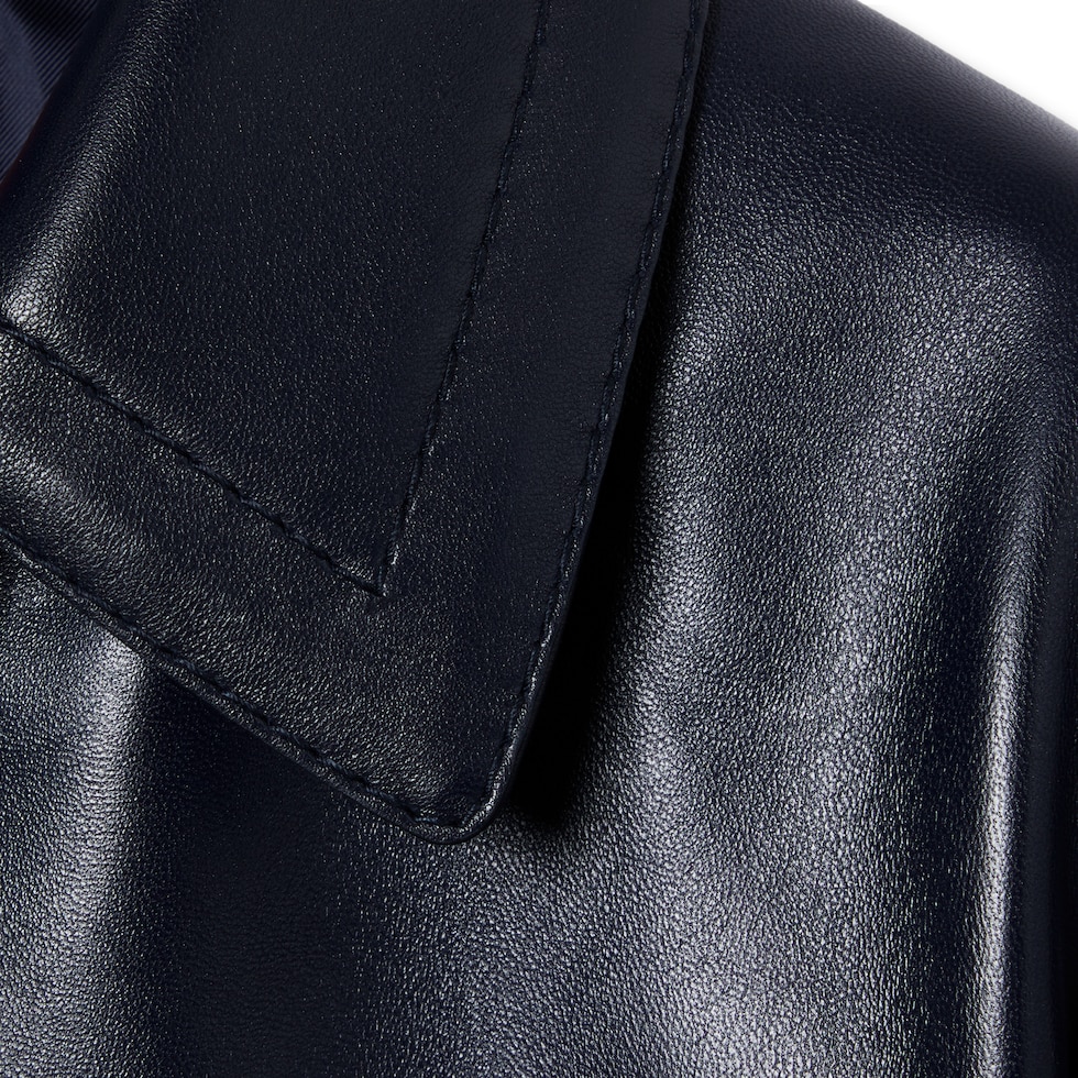 Shiny leather jacket with Horsebit