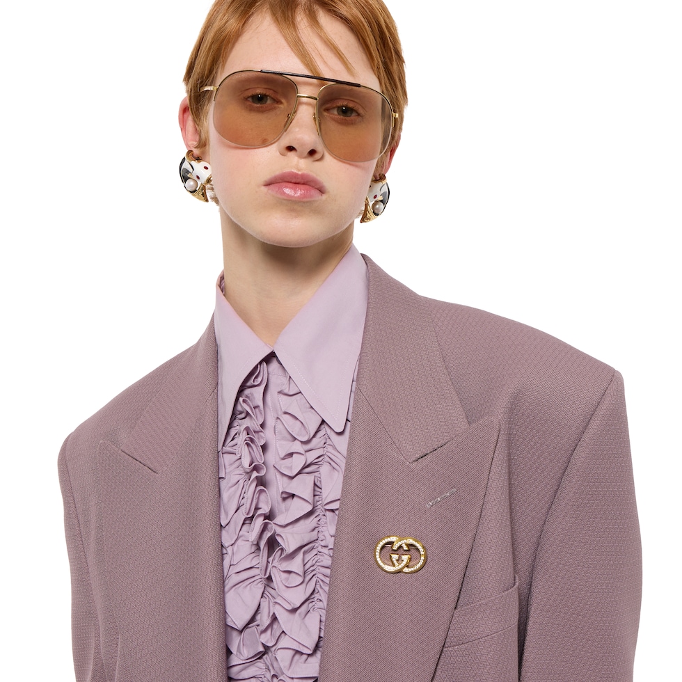 Gucci Interlocking crystal brooch