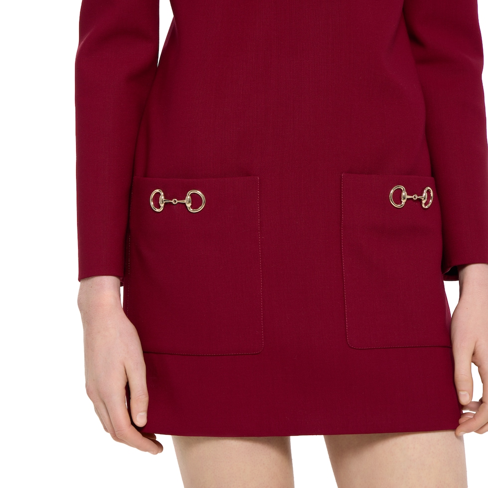 Silk georgette dress with Horsebit