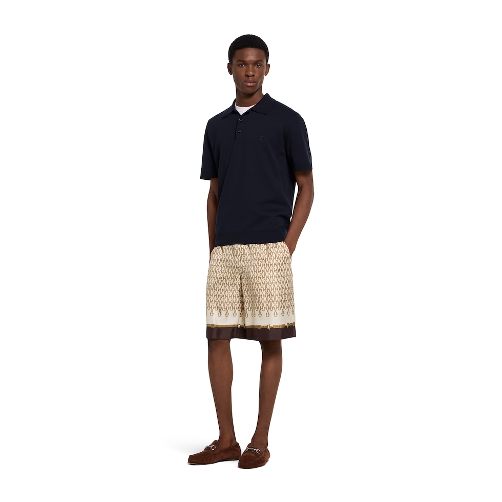 Shorts in twill di seta stampati