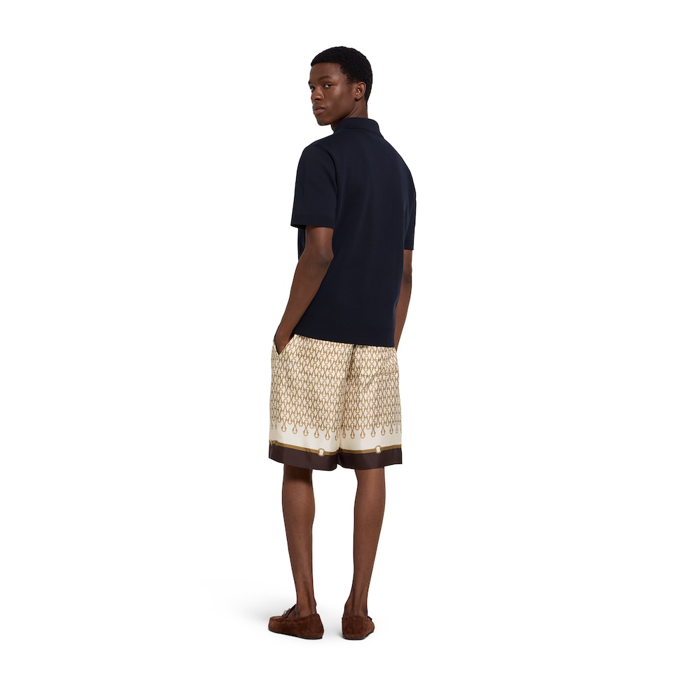 Shorts in twill di seta stampati