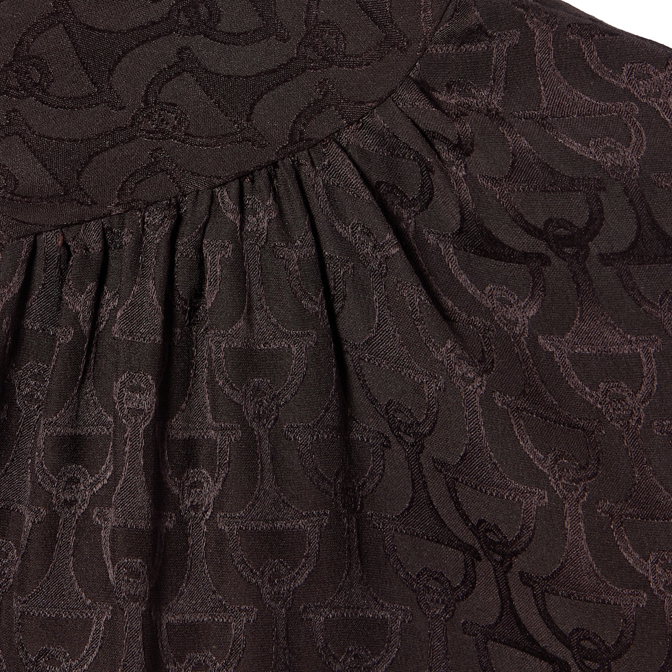 Horsebit silk jacquard dress