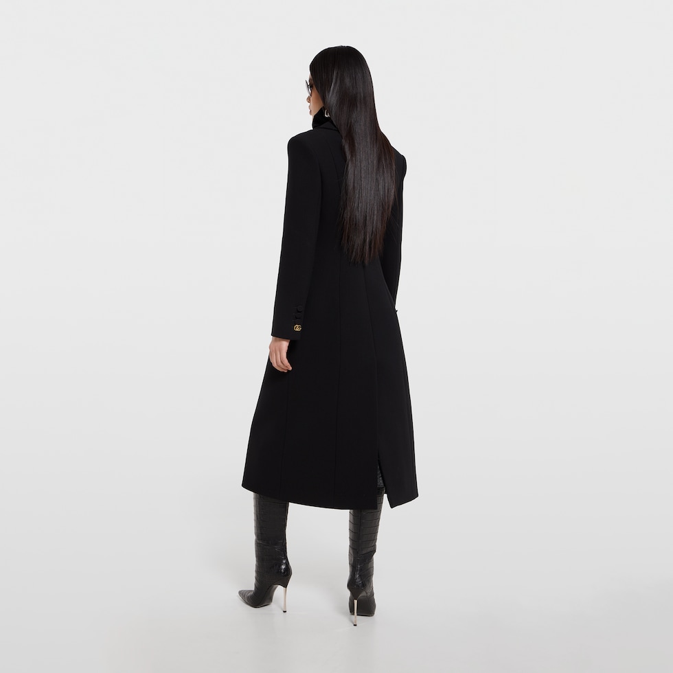 Double-breasted wool coat