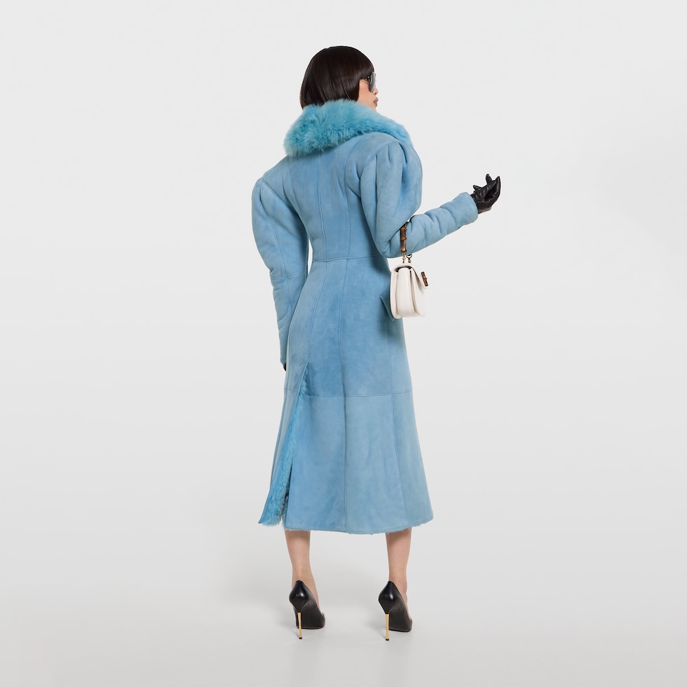 Soft long hair shearling coat