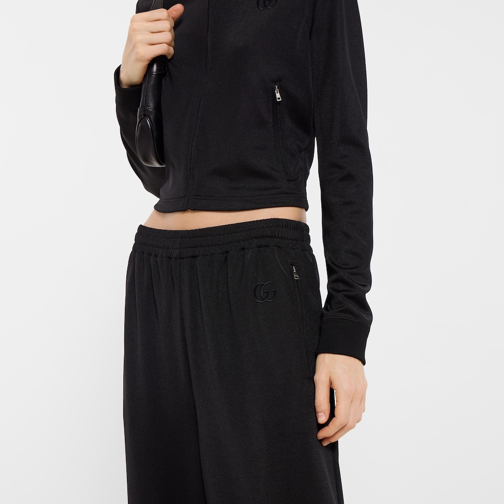 Pantalon décontracté en jersey avec broderie