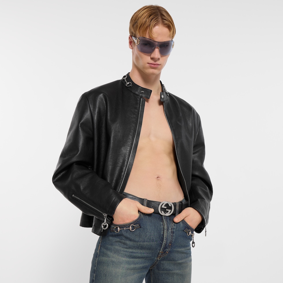 Belt with Interlocking G buckle