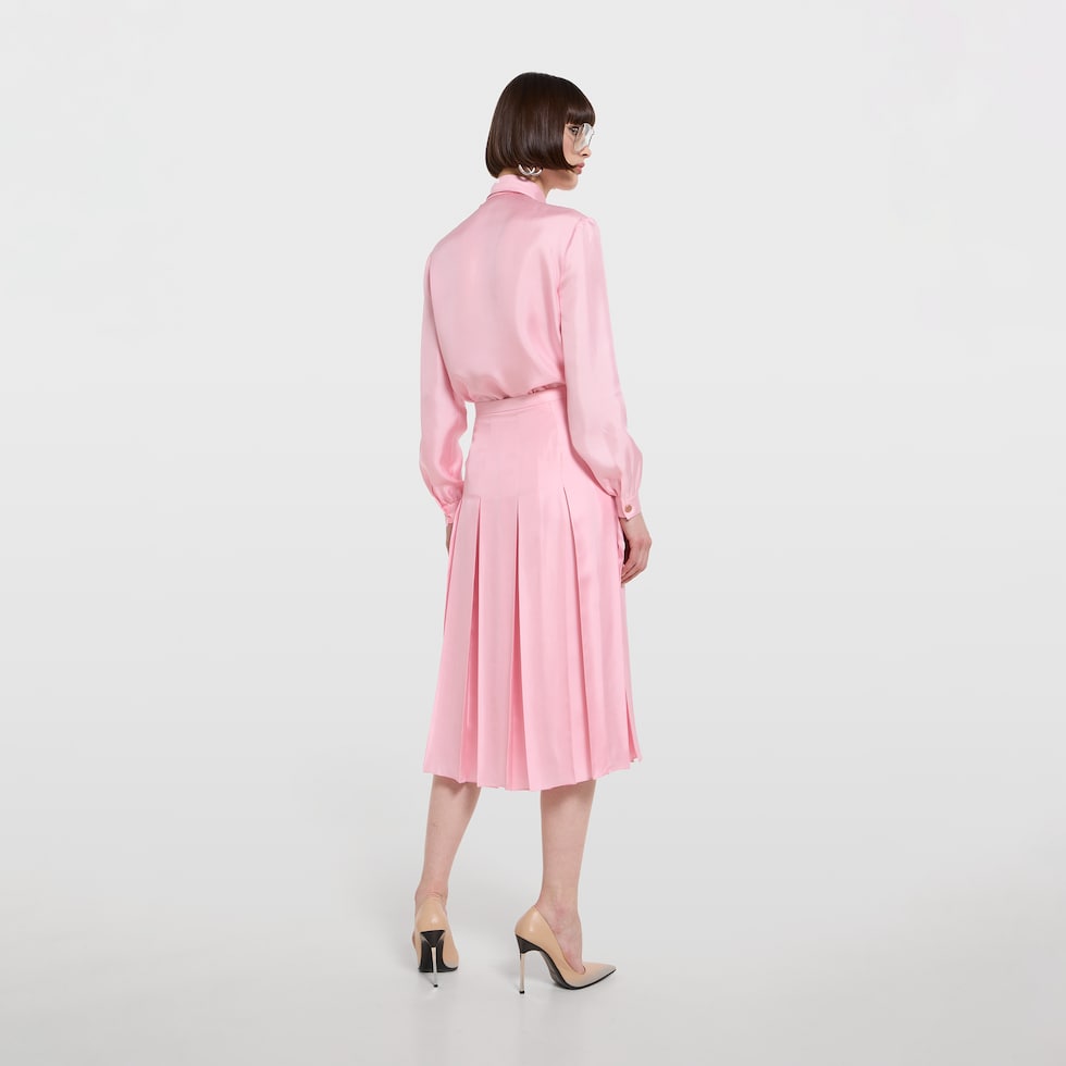 보우 디테일의 실크 트윌 셔츠