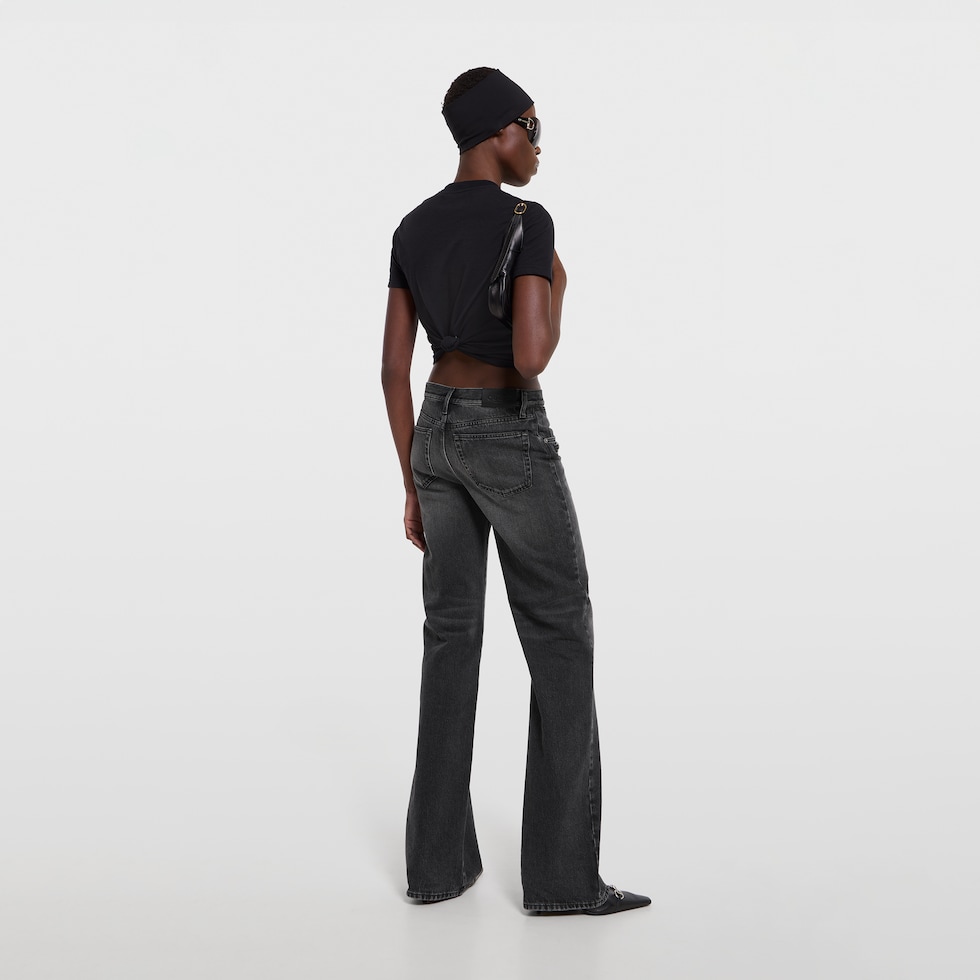 饰Gucci徽章针织棉T恤