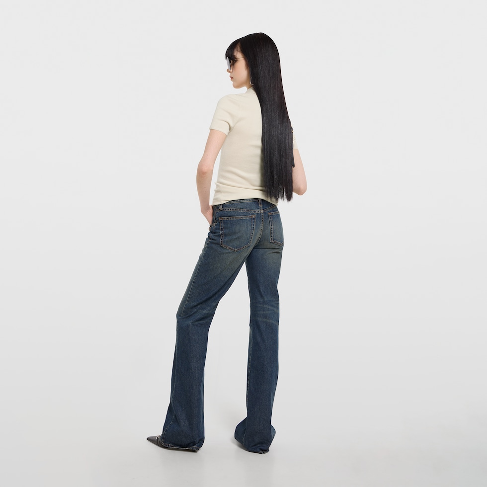 Cashmere silk polo shirt with embroidery