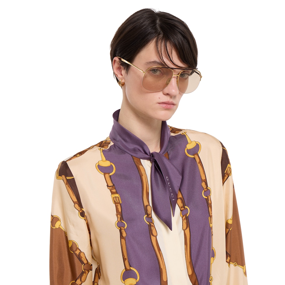 Printed silk till shirt