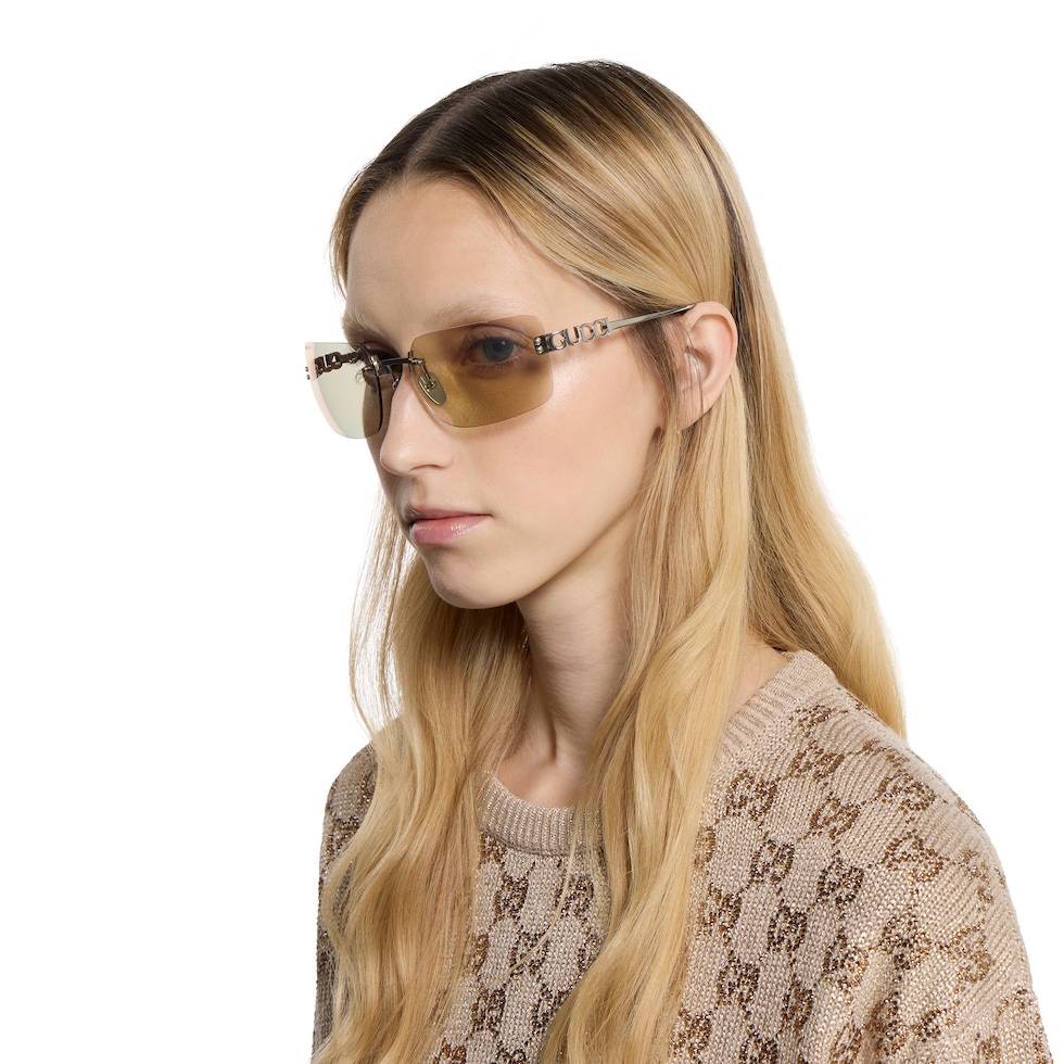 Frameless square sunglasses