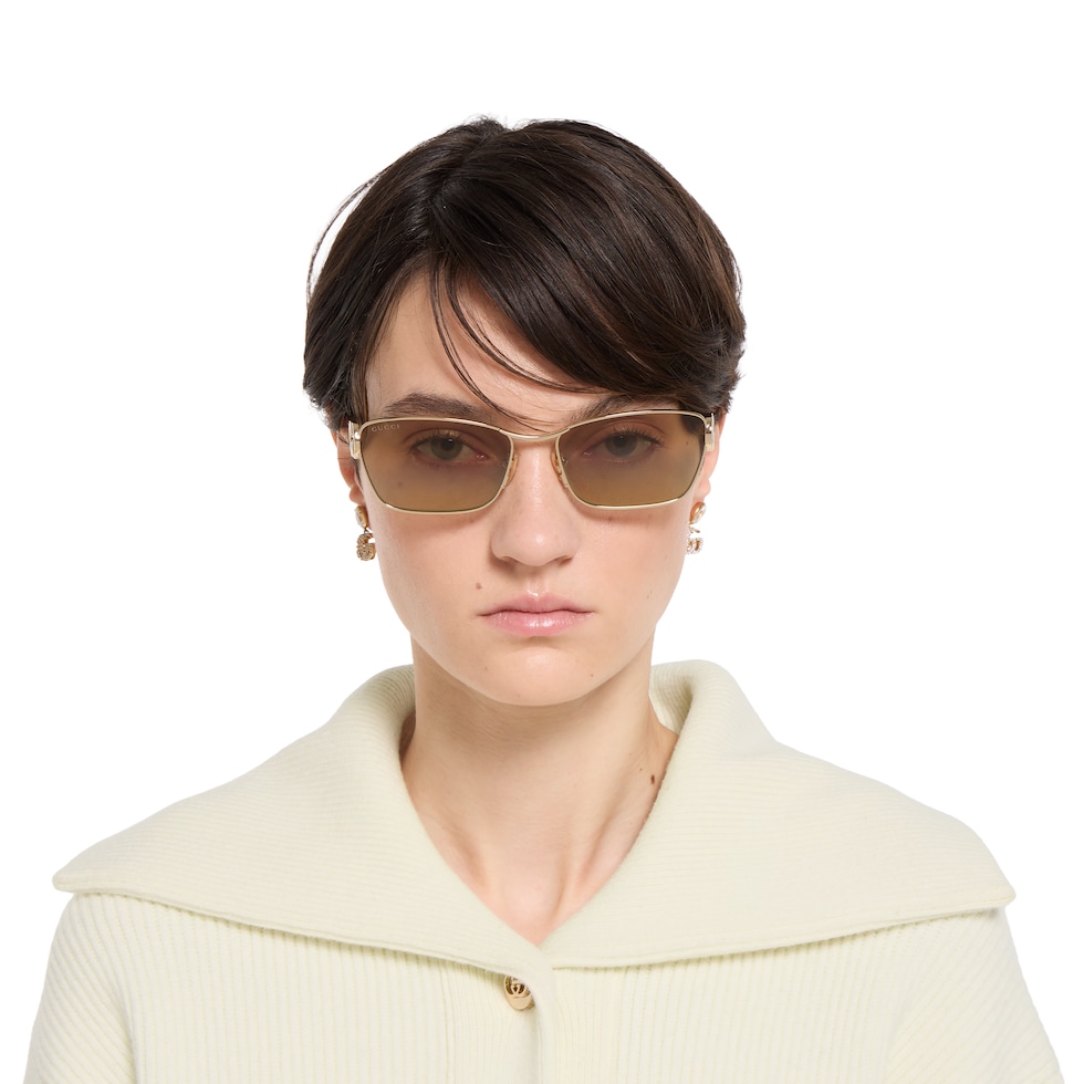 Rectangular frame sunglasses