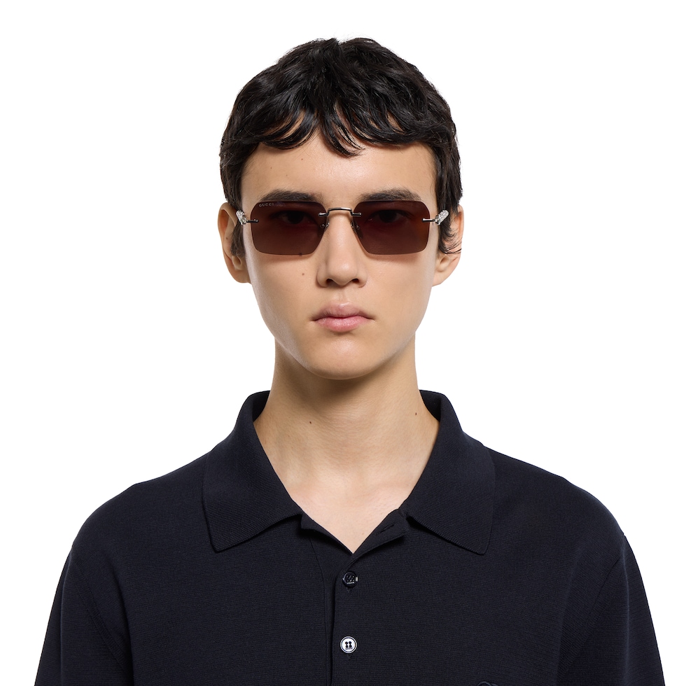 Lunettes de soleil rectangulaires sans monture