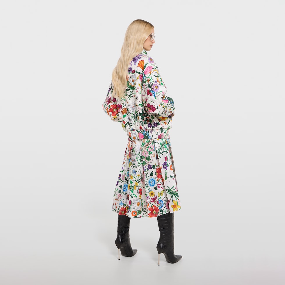 Printed quilted twill jacket