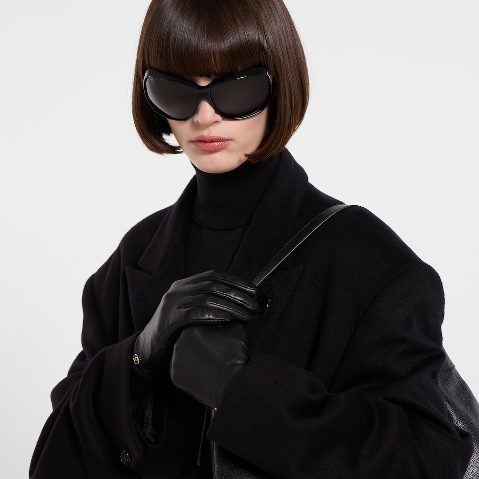 Leather gloves with Double G