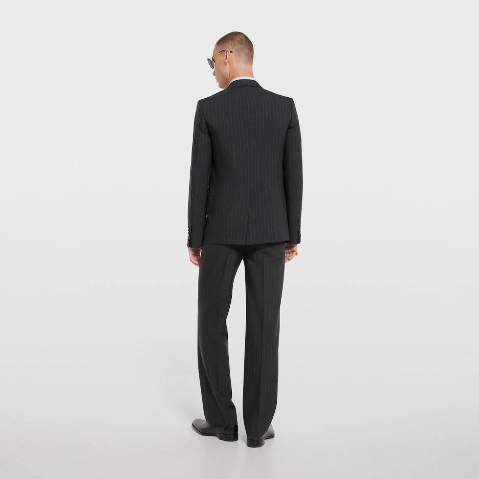 Chaqueta de lana con raya diplomática Gucci