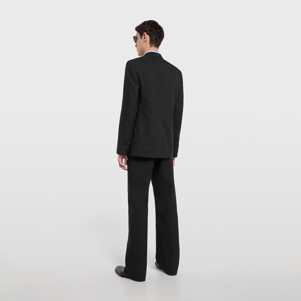 Chaqueta de lana con botonadura sencilla y GG