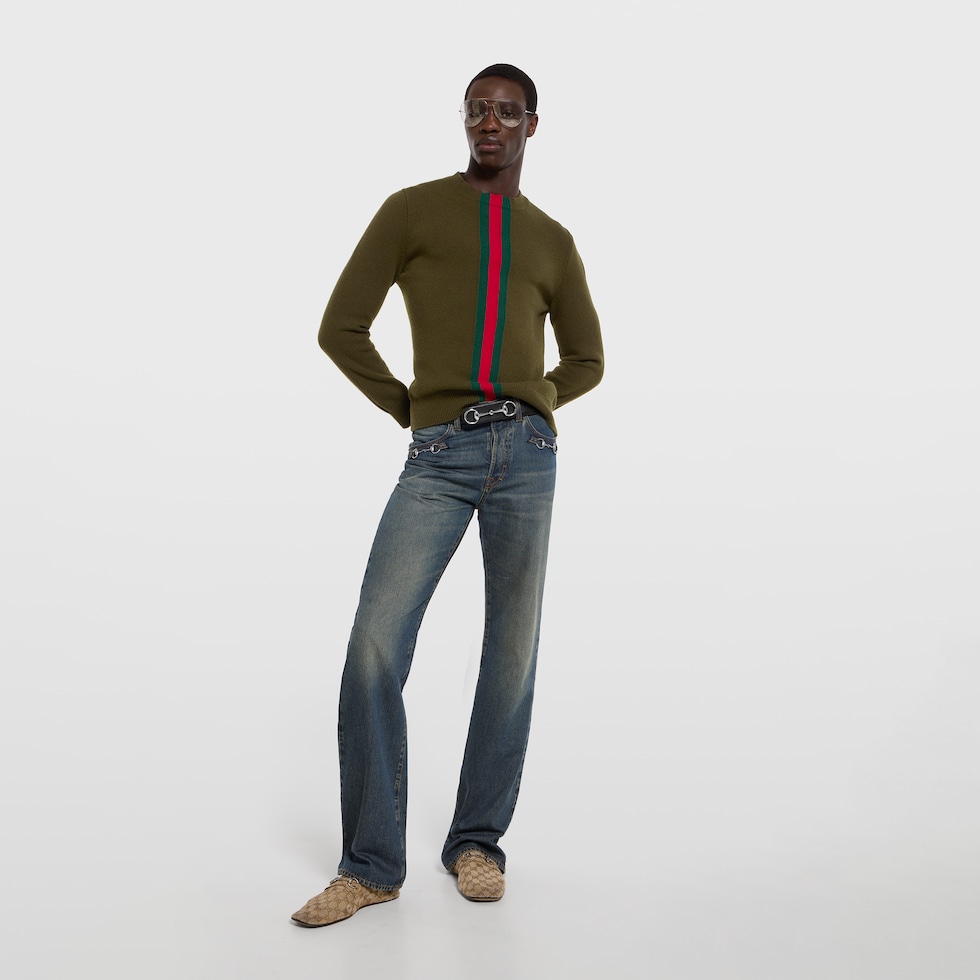 Jersey de punto con intarsia de tribanda Web