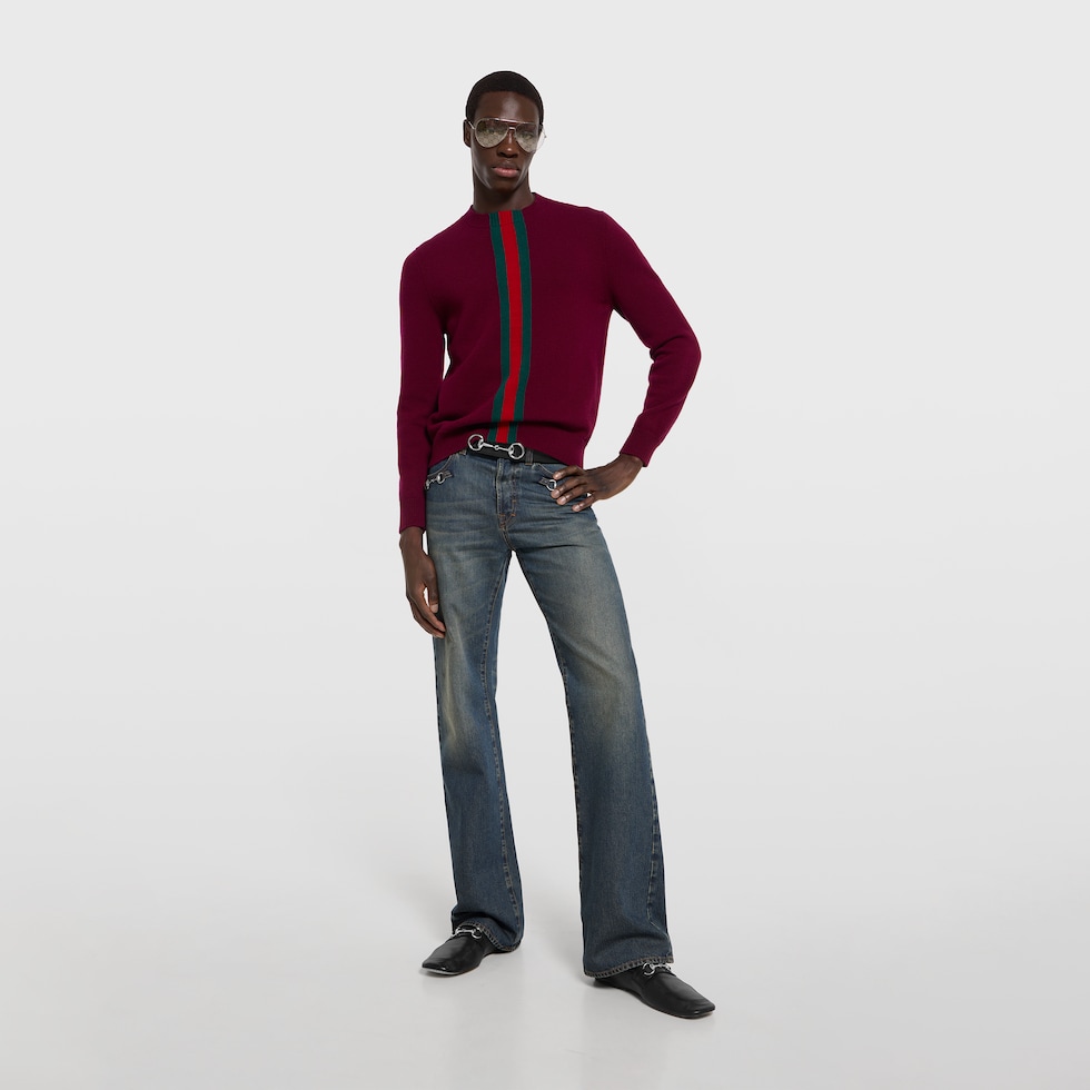 Jersey de punto con intarsia de tribanda Web