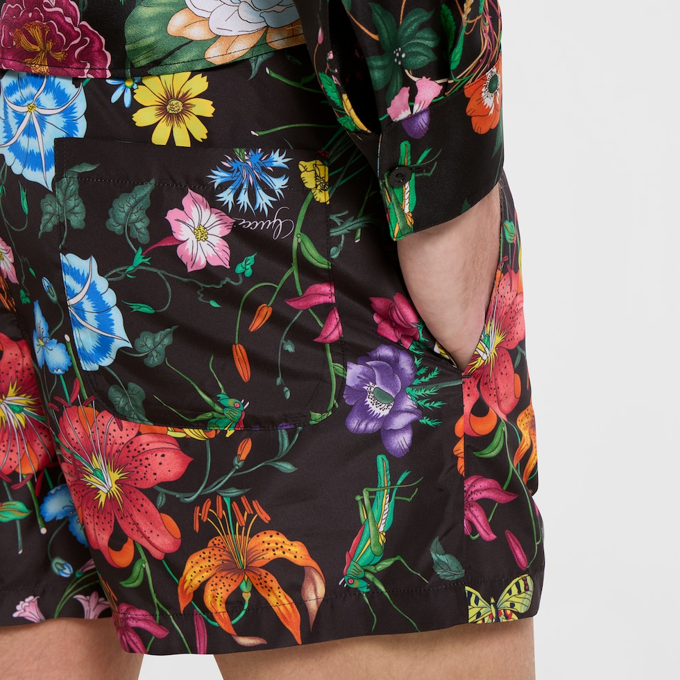 شورت للسباحة من النايلون مزيّن بطبعات