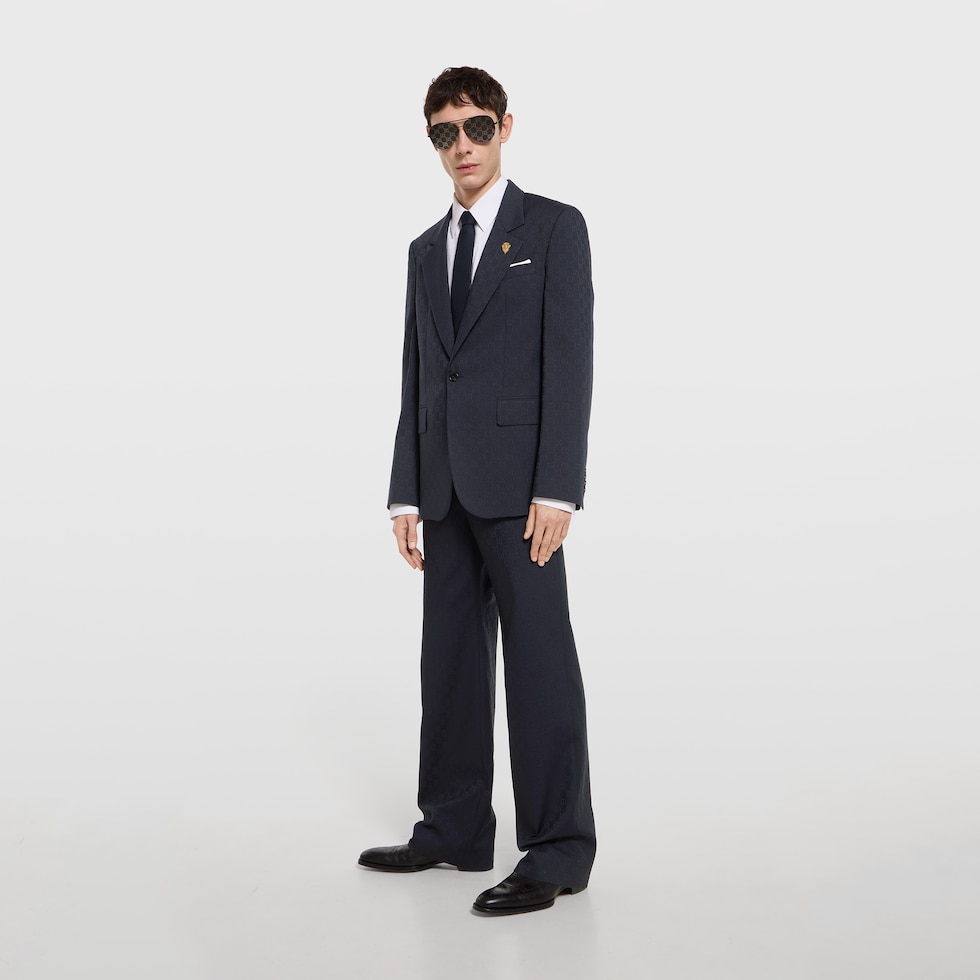 Single-breasted GG wool jacket