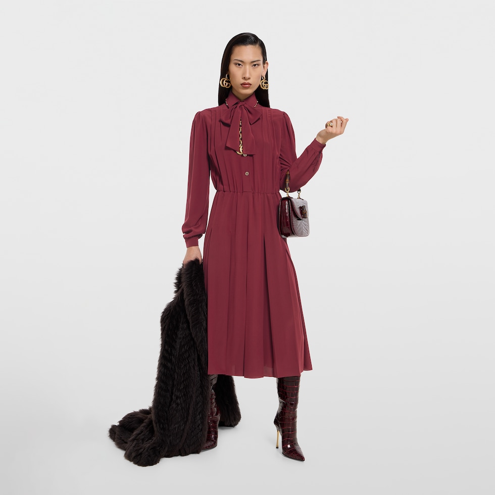 Abito in crêpe de chine e seta